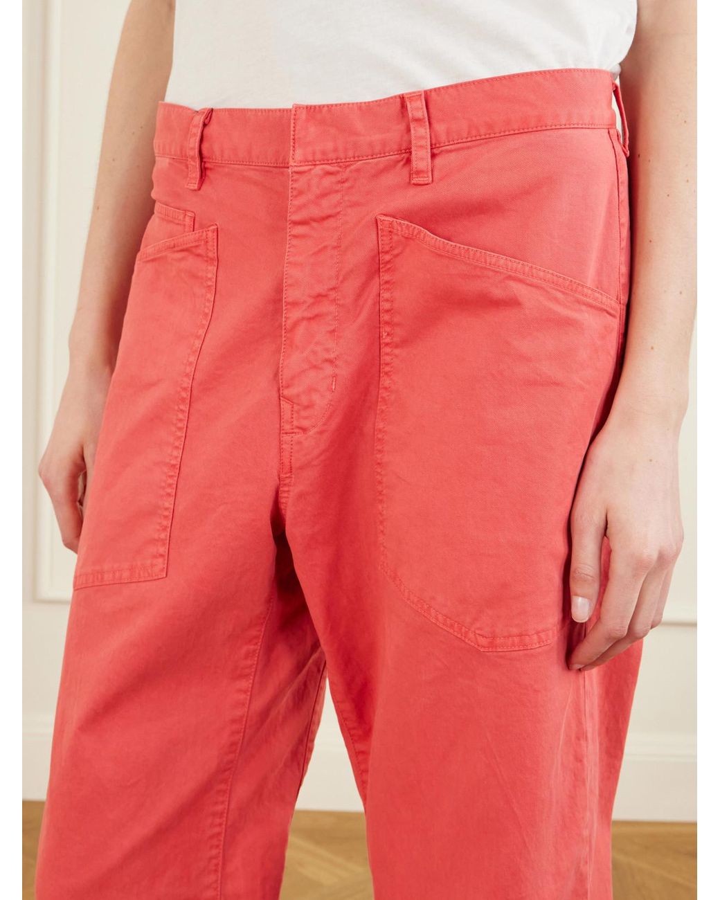 Nili Lotan Shon Cotton-Blend Twill Tapered Pants