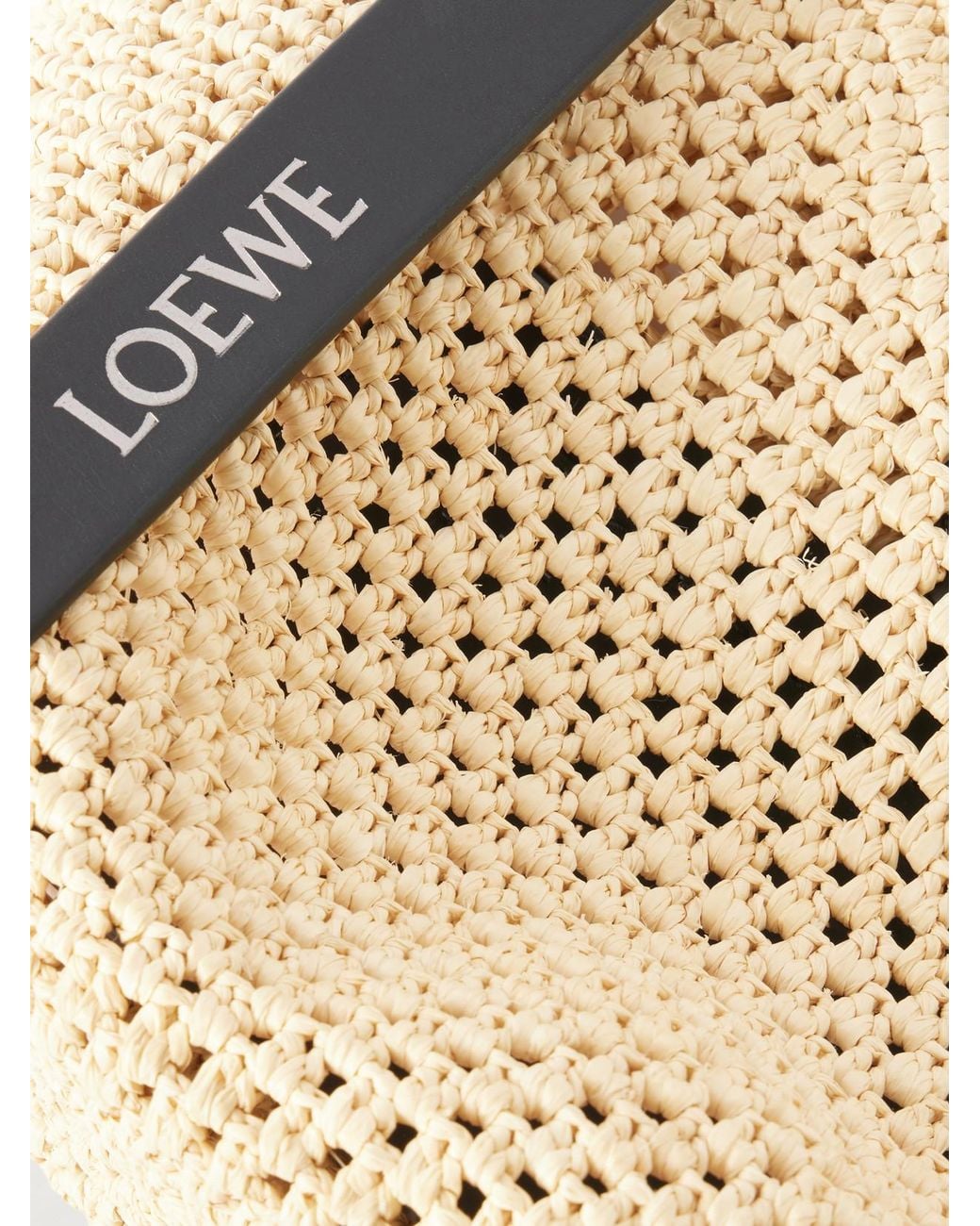 Loewe White Paula's Ibiza Punch Hole Mini Leather-Trimmed Raffia Shoulder Bag