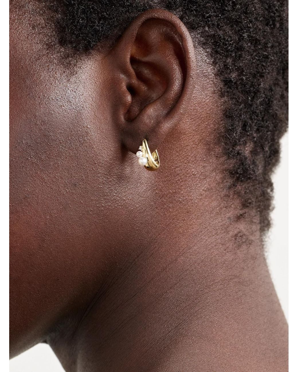 Mizuki Natural 14-Karat, Pearl And Diamond Hoop Earrings