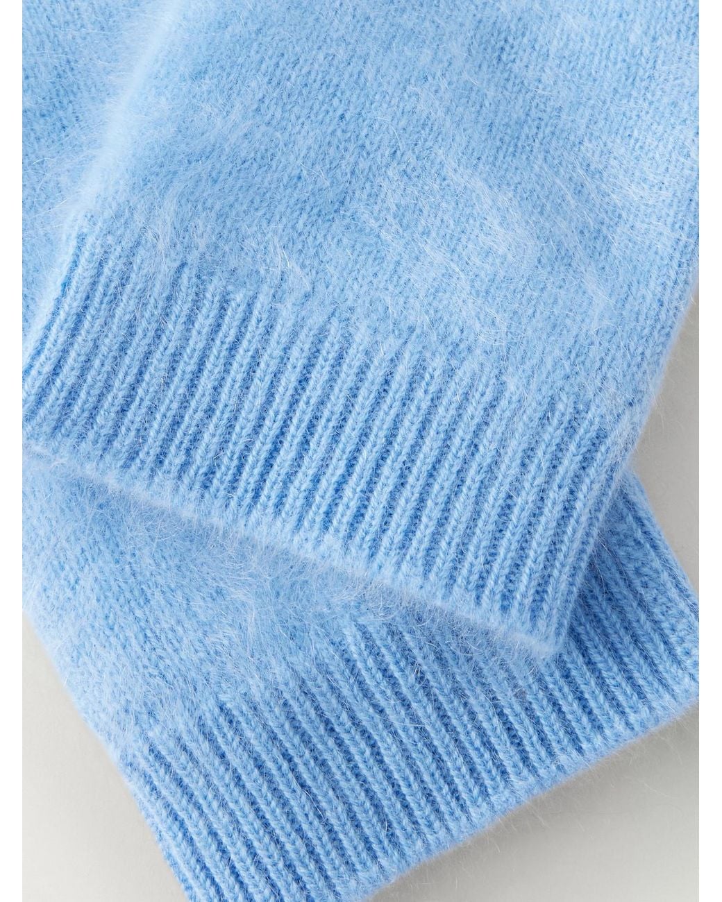 Lisa Yang Blue Brushed-Cashmere Mittens