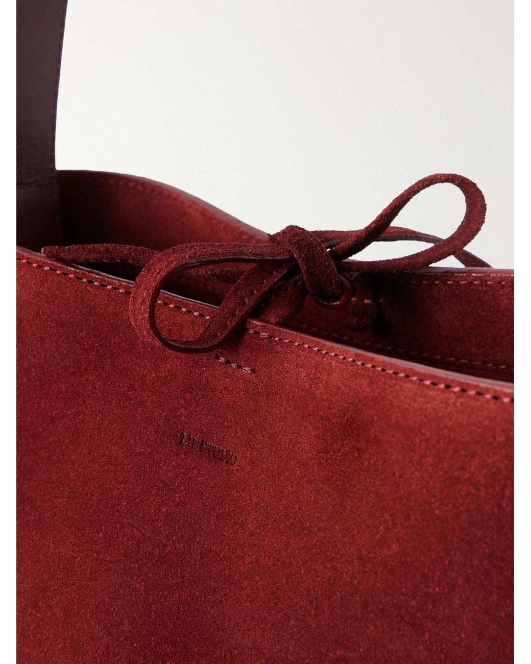 LIE STUDIO Red Paula Suede Tote