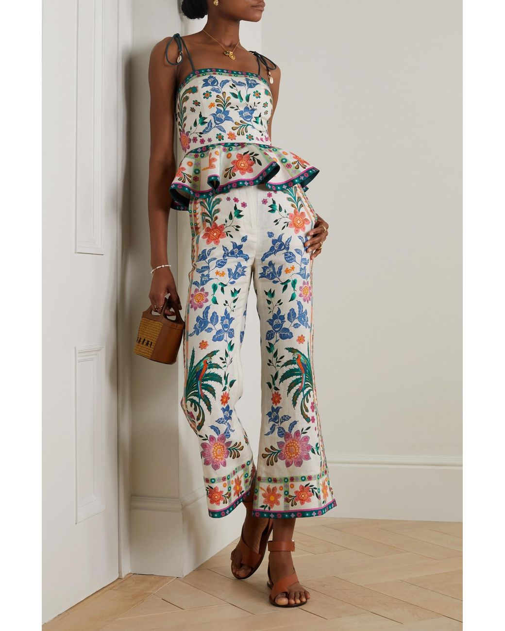 Zimmermann Ginger Floral-print Linen Top | Lyst UK