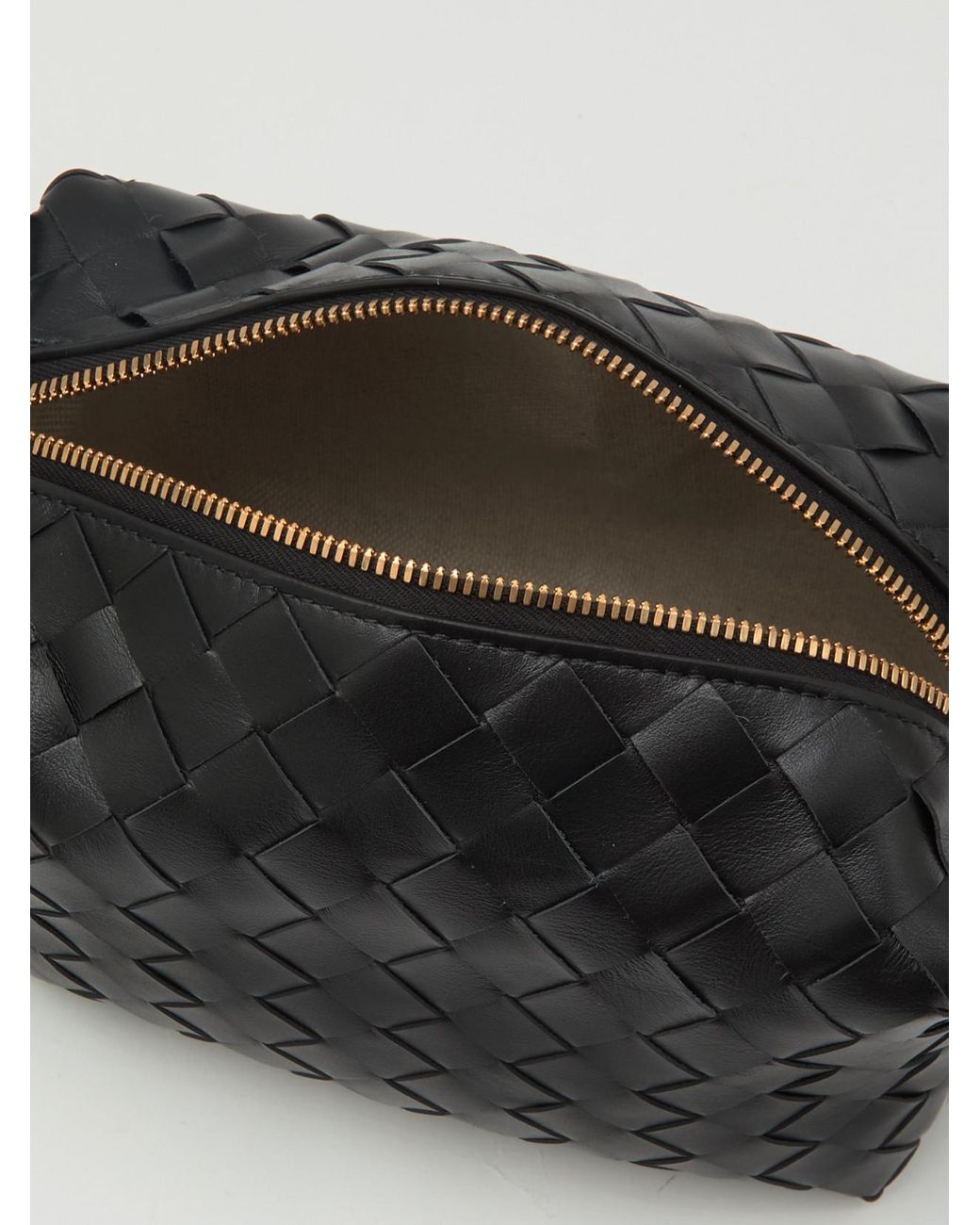 Bottega Veneta Black Avenue Small Intrecciato Leather Shoulder Bag