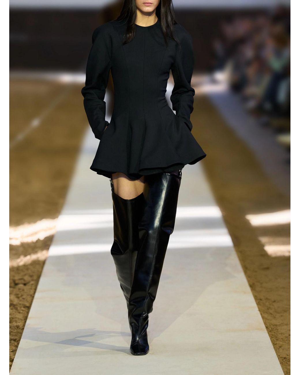 Stella McCartney Black Wool-Blend Cady Mini Dress