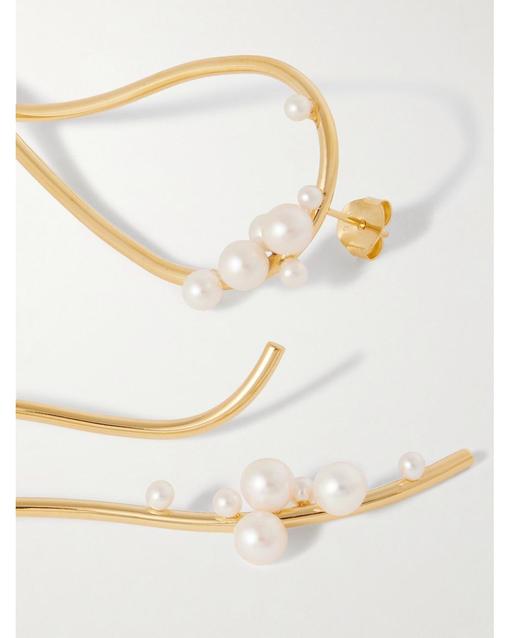 COMPLETEDWORKS White Wild Relatives Vermeil Pearl Earrings