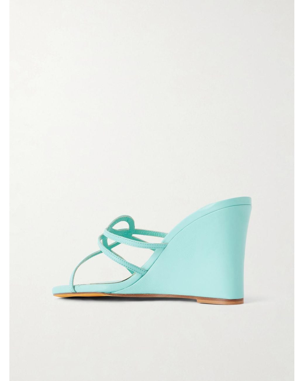 Maryam Nassir Zadeh Blue 70 Opera Leather Wedge Sandals