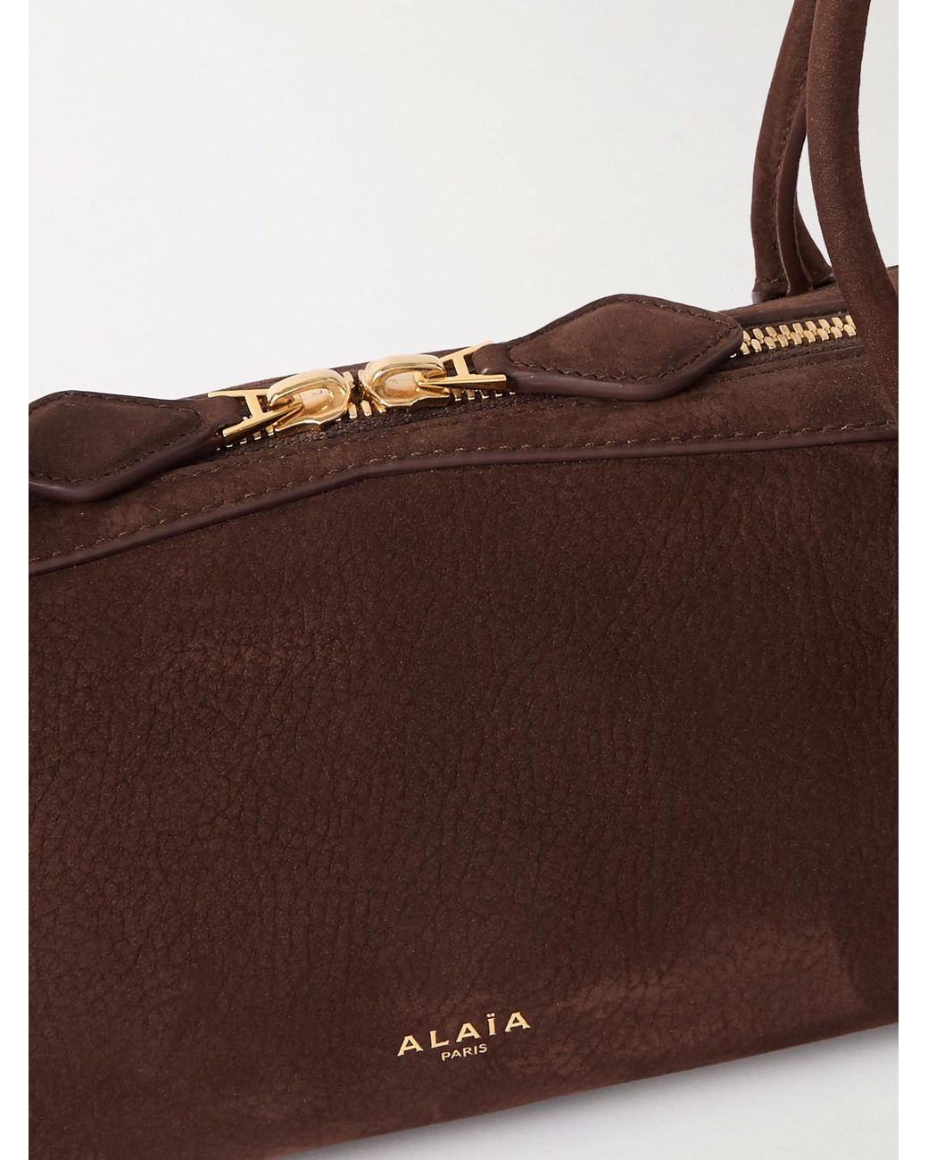 Alaïa Brown Le Teckel Medium Nubuck Shoulder Bag