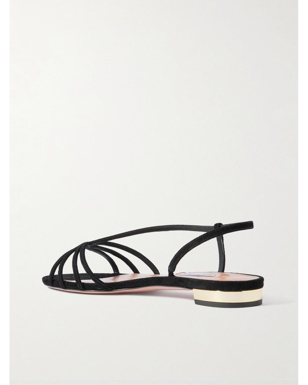 Aquazzura Black Talk To Me Suede Slingback Sandals