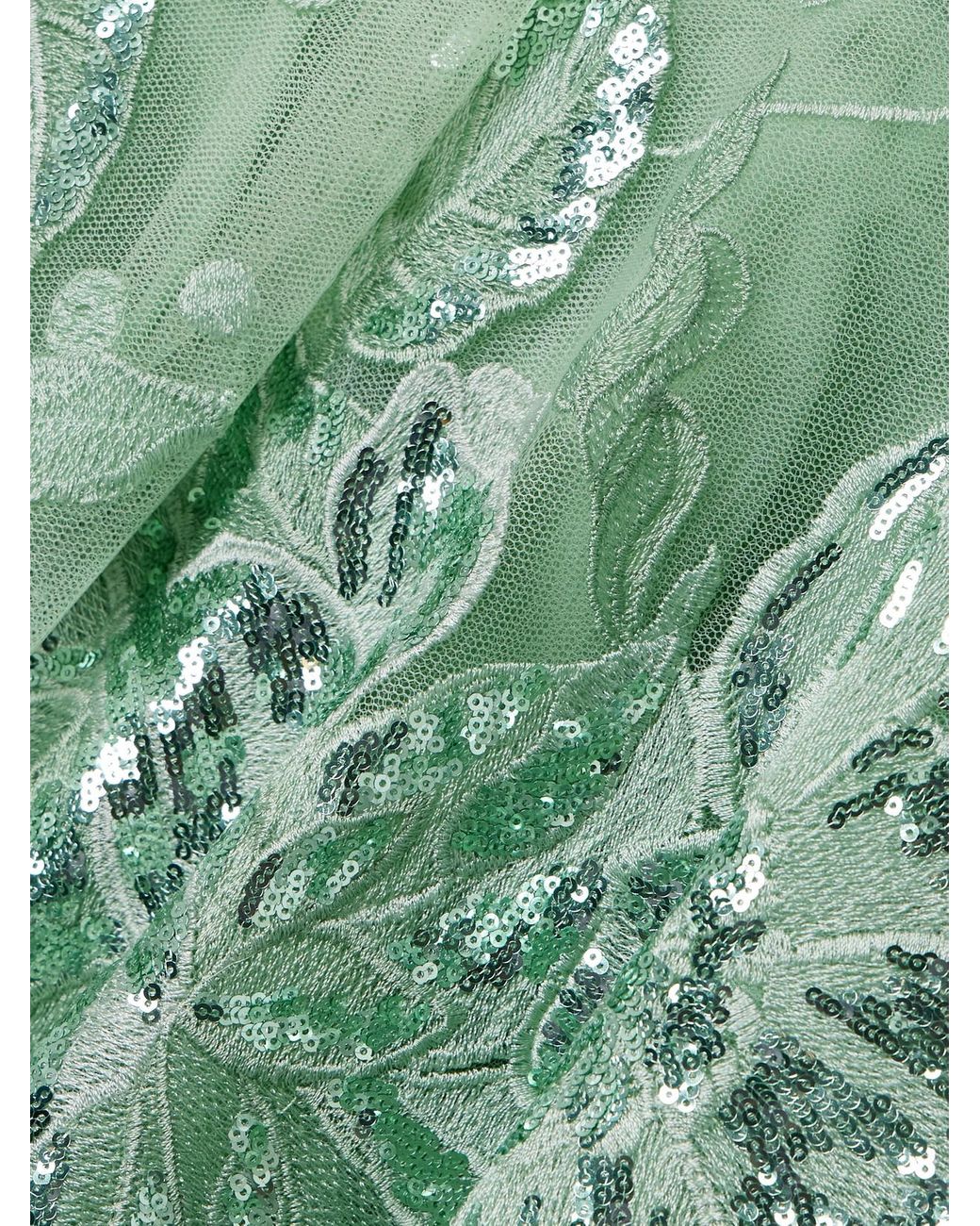 green emerald velvet dress Floral Embroidered Midi Dress – ELIE SAAB main image 0