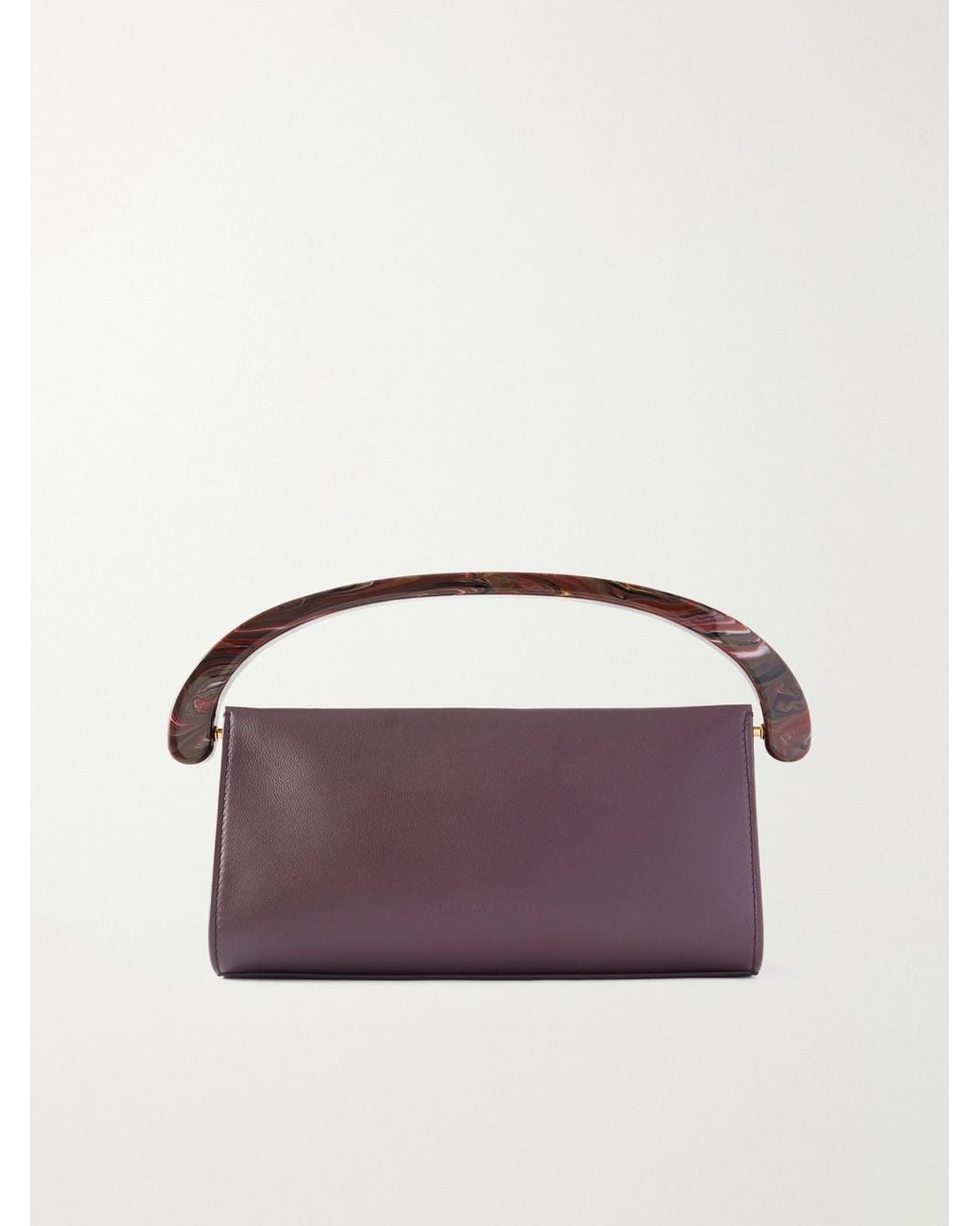 Dries Van Noten Purple Leather Clutch