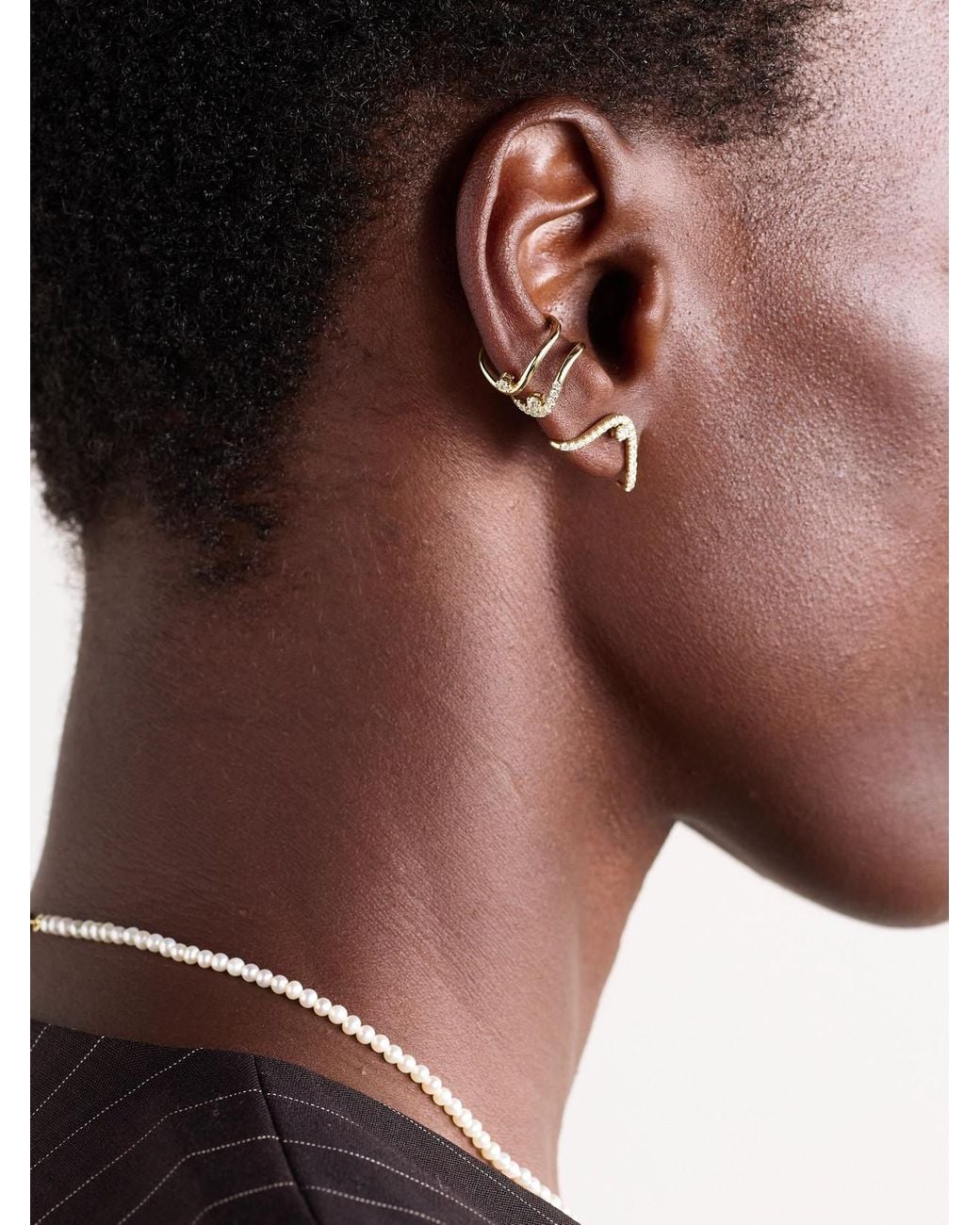 Mizuki Natural 14-Karat Diamond Ear Cuff