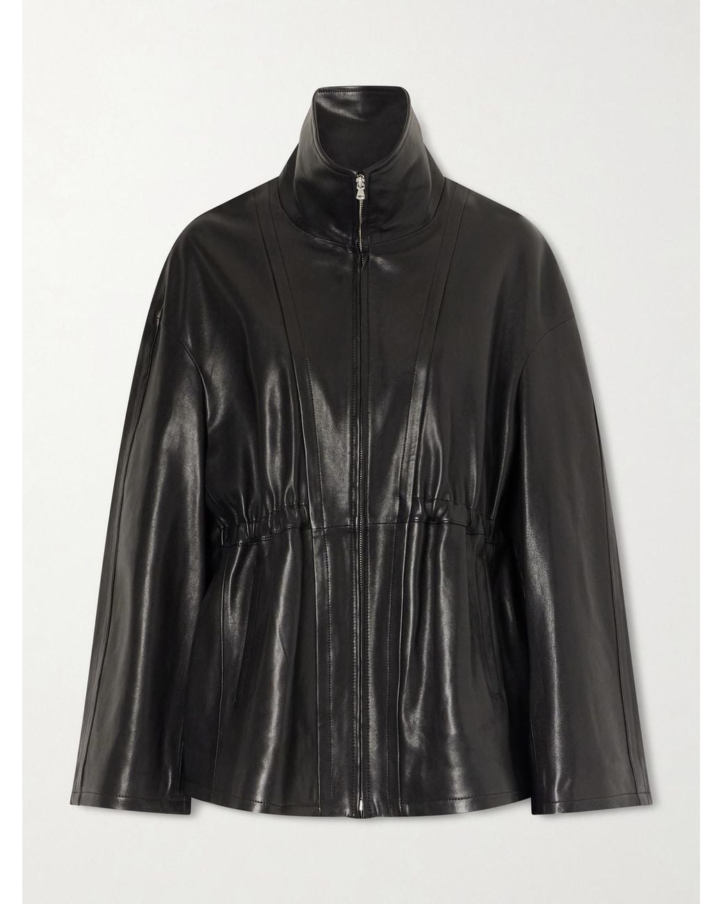 Nour Hammour Black Passage Leather Jacket