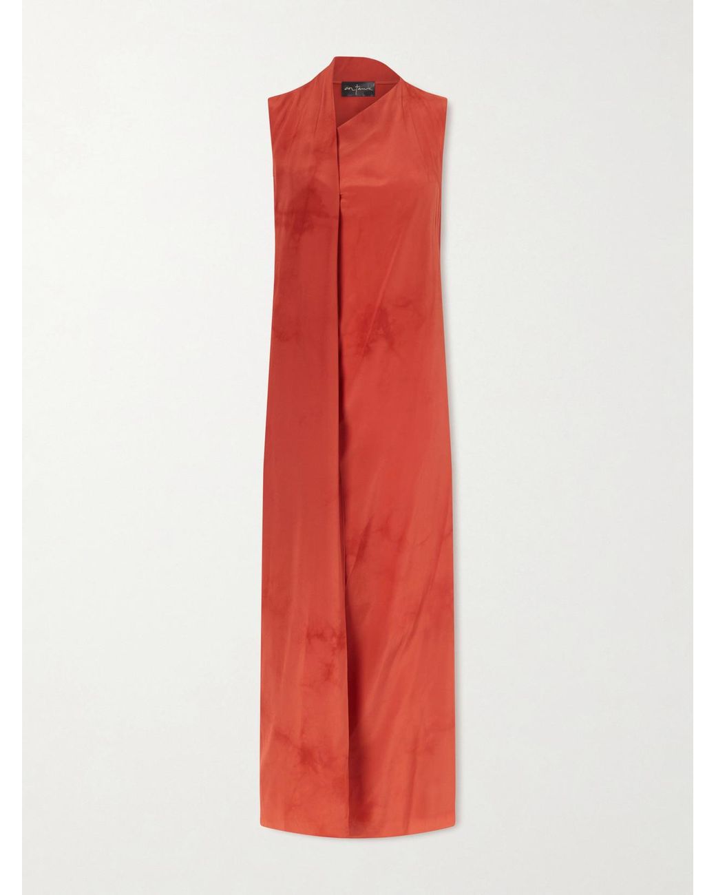 Cortana Red Estela One-Shoulder Silk-Chiffon Maxi Dress