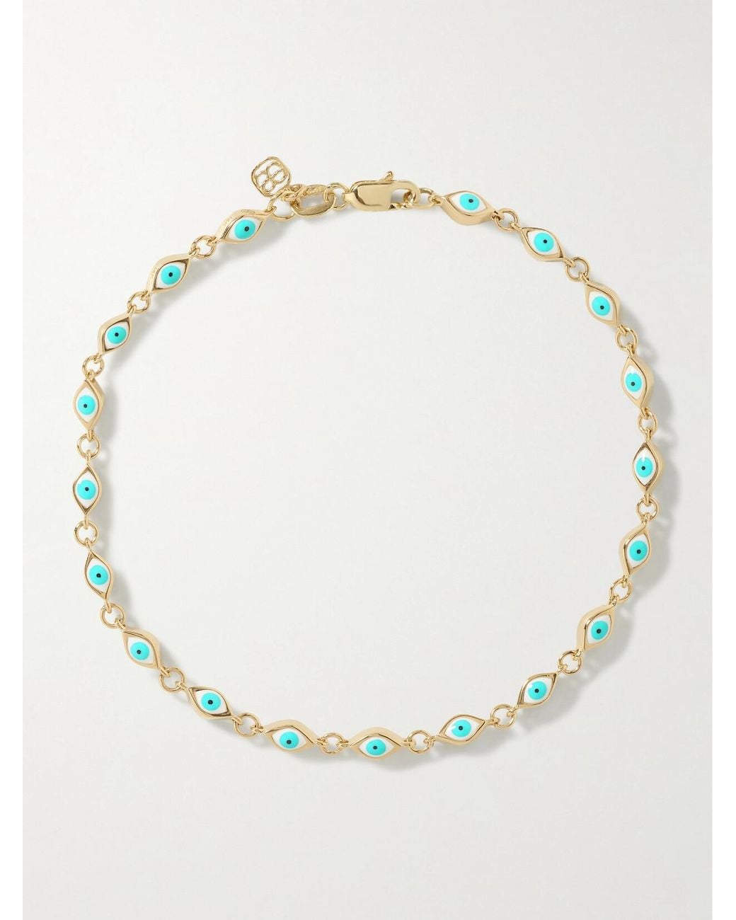 Sydney Evan Blue Mini Evil Eye 14-Karat And Enamel Bracelet