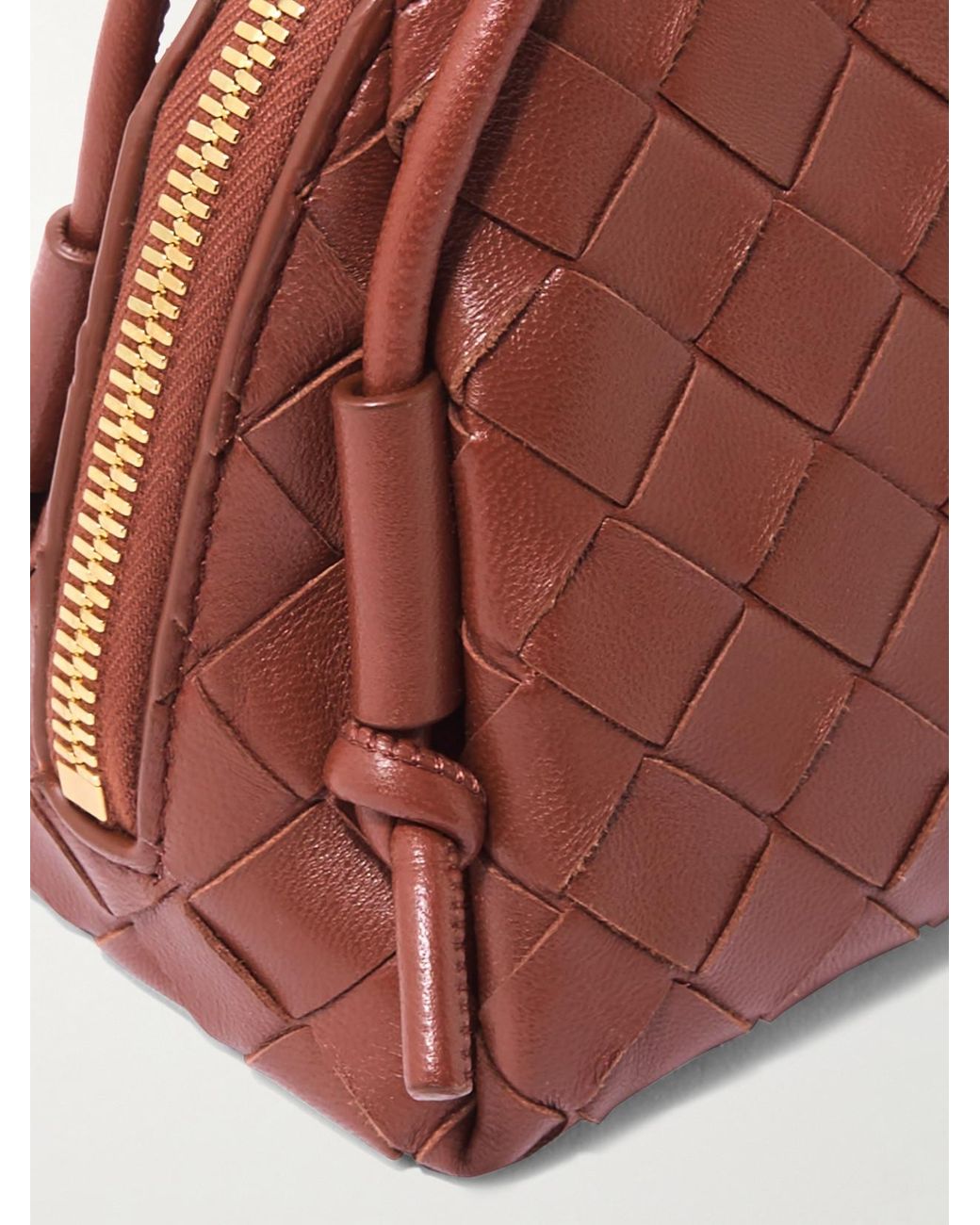 Bottega Veneta Red Concert Pouch Intrecciato Leather Shoulder Bag