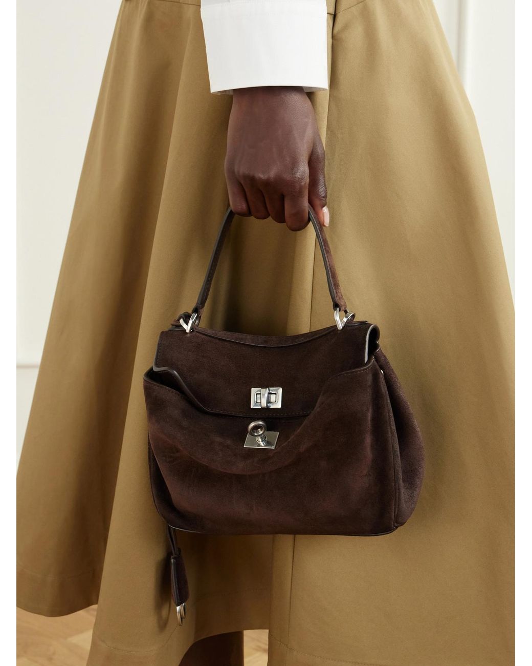 Balenciaga Brown Rodeo Mini Suede Shoulder Bag