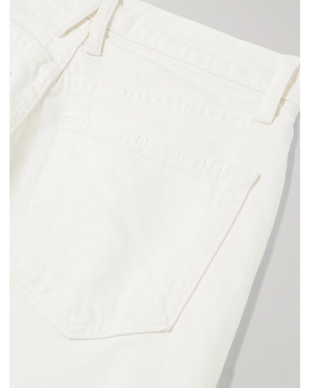 SLVRLAKE Denim White Grace Frayed High-Rise Wide-Leg Jeans