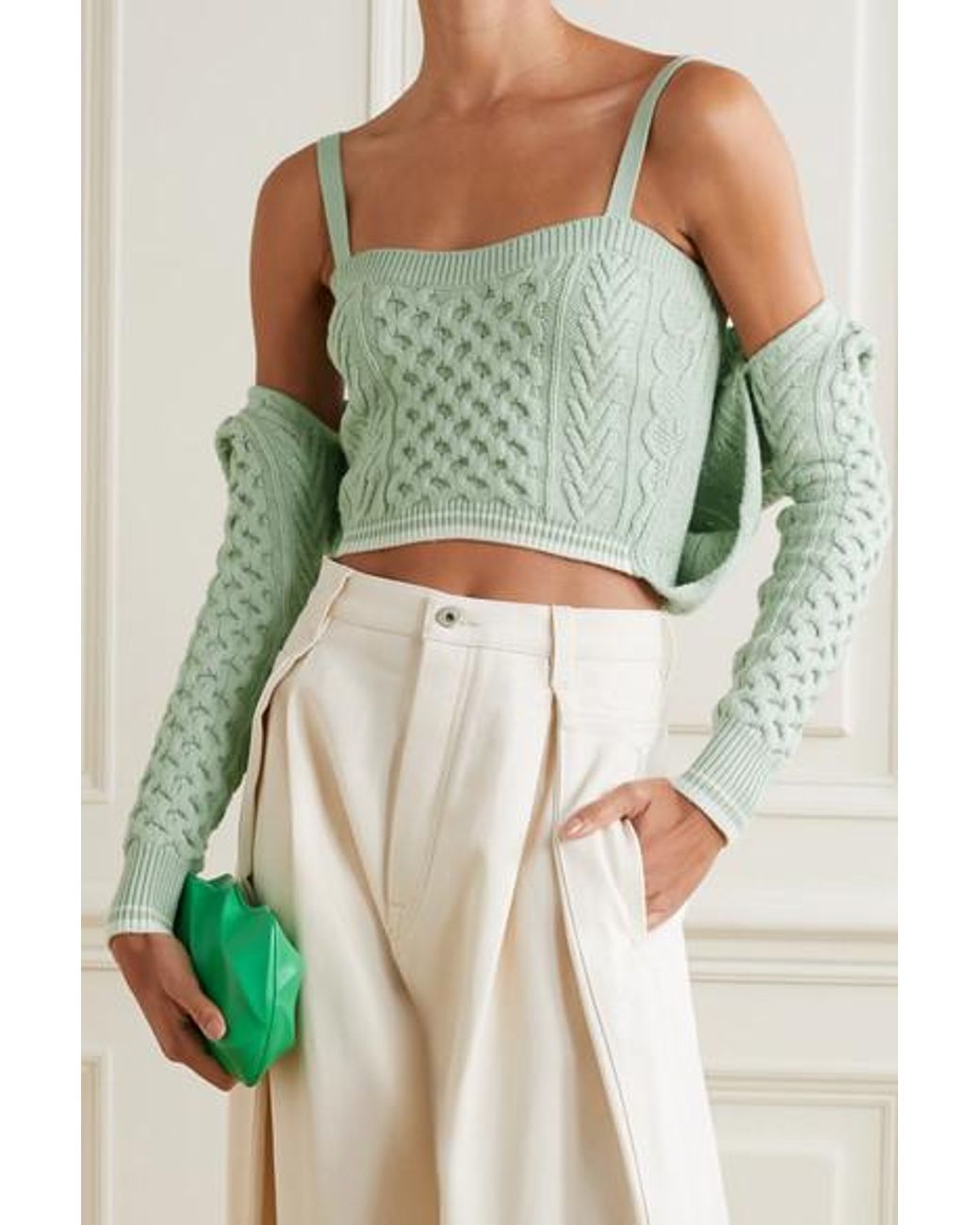 convertible cable-knit top