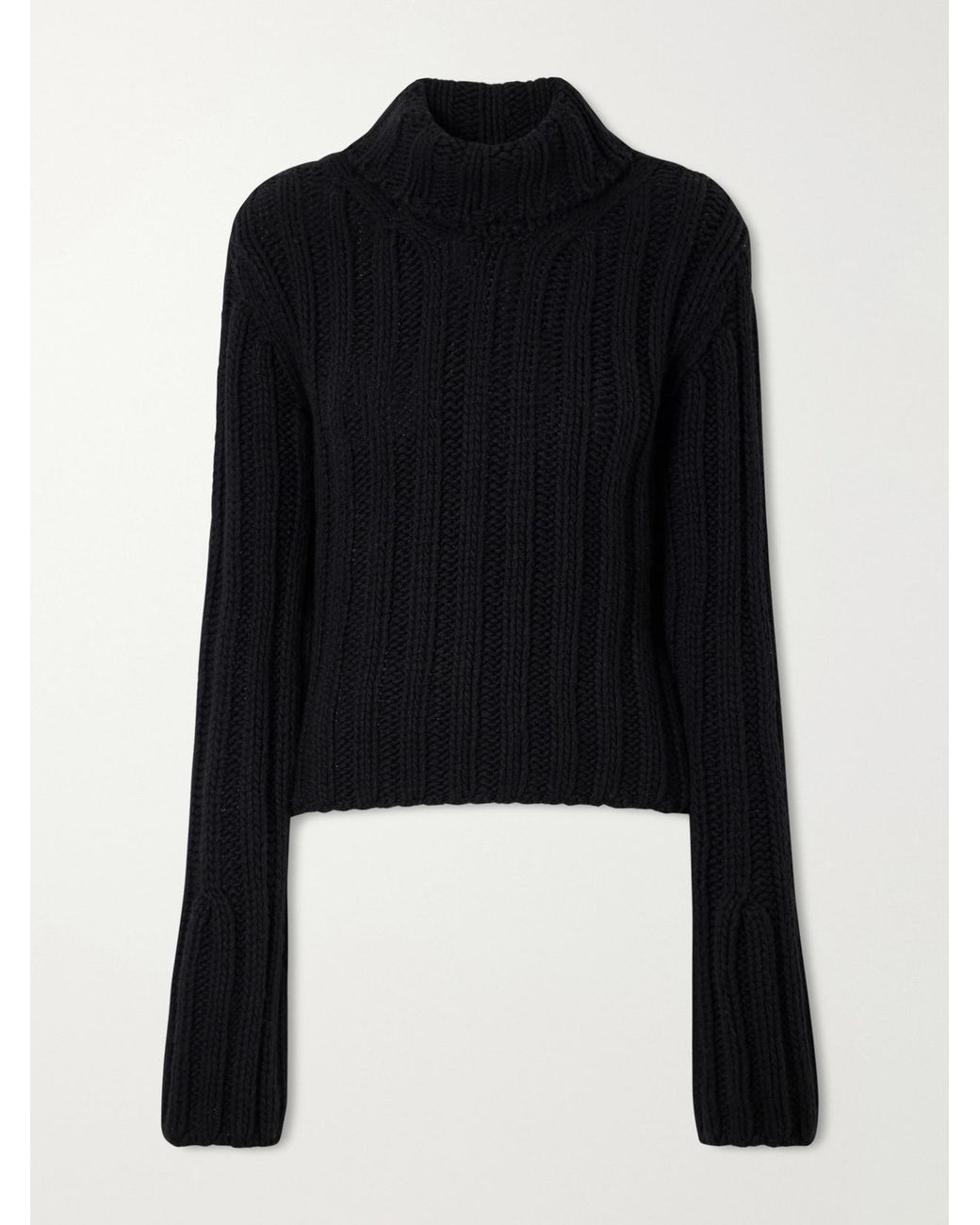 Khaite Black Kelly Ribbed Cashmere Sweater