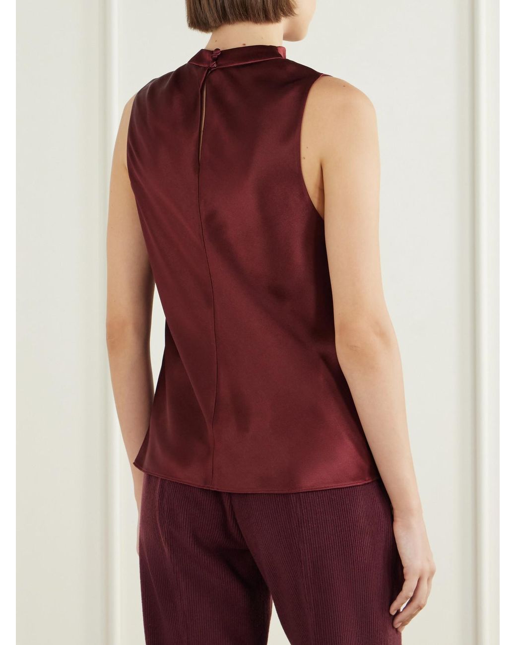 Gabriela Hearst Purple Melina Draped Silk-Satin Blouse