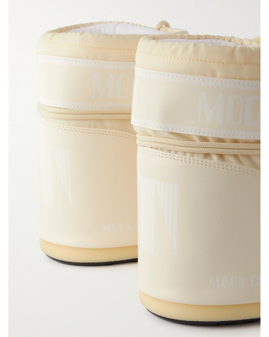 Moon Boot Natural Icon Low Shell And Leather-Like Snow Boots
