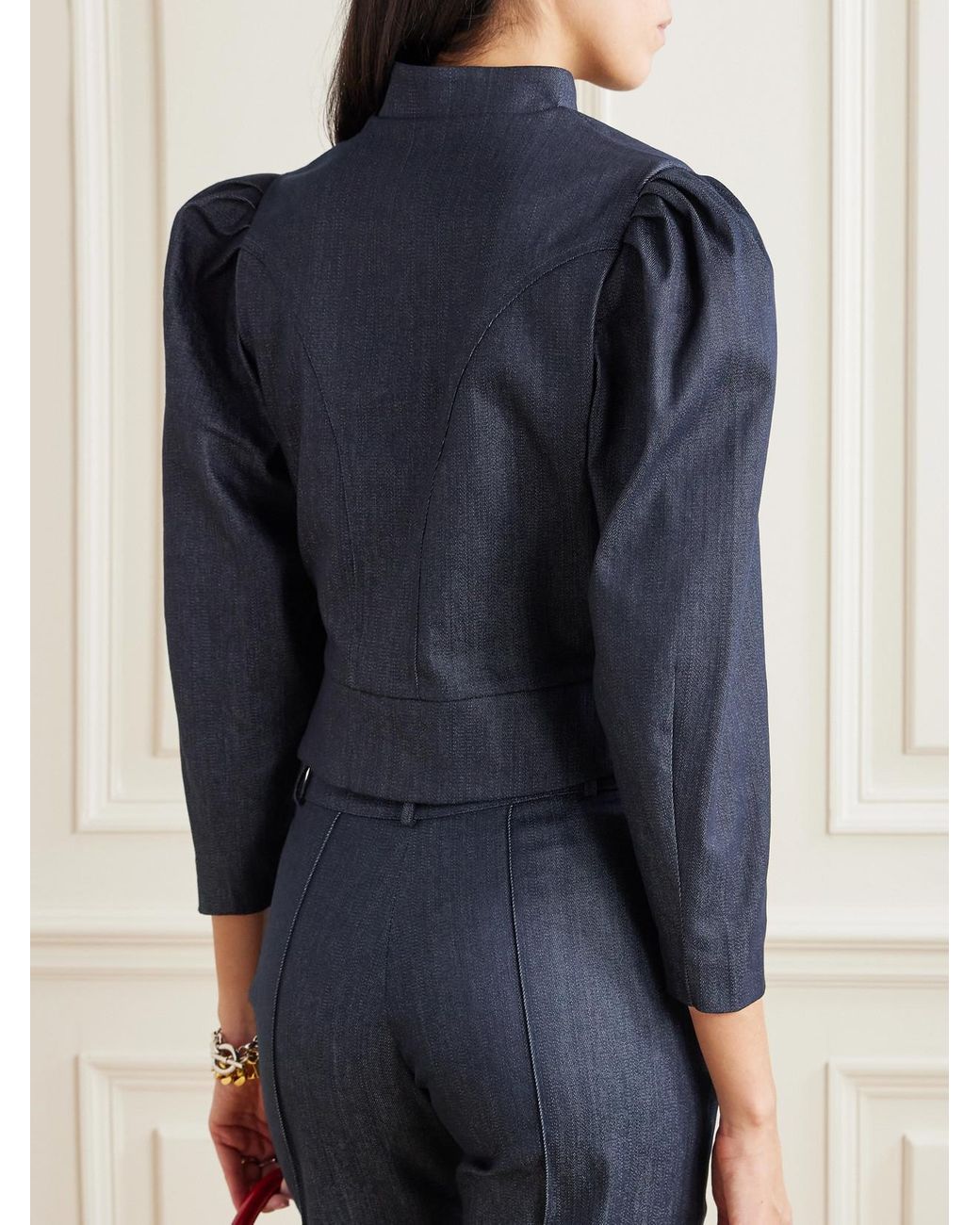 D'Estree Blue Amoako Denim Peplum Jacket