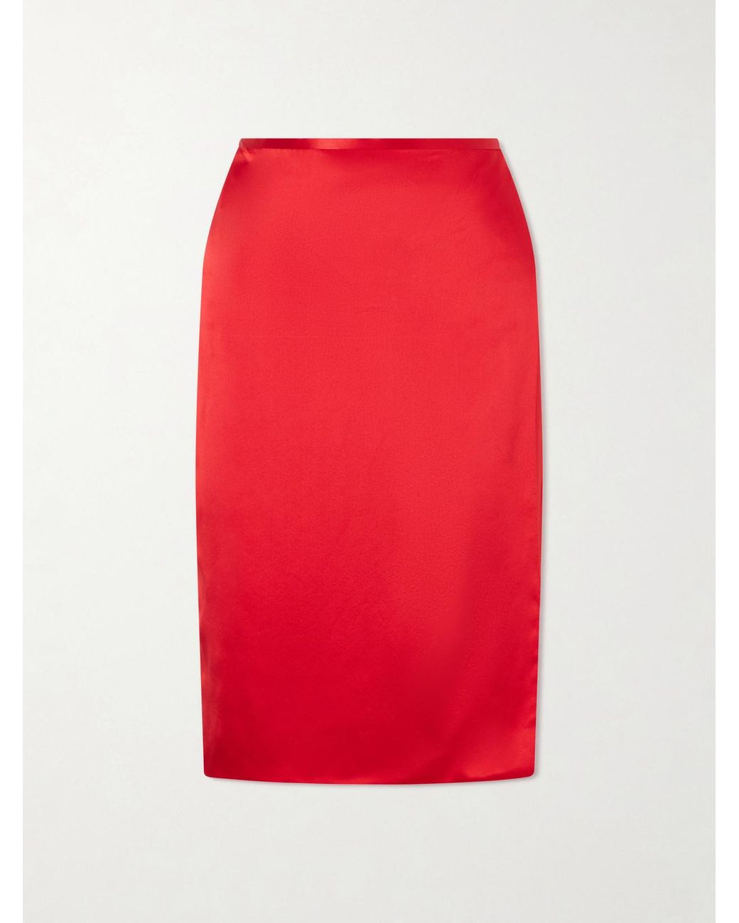 Aflalo Red Rixa Satin Wrap Midi Skirt