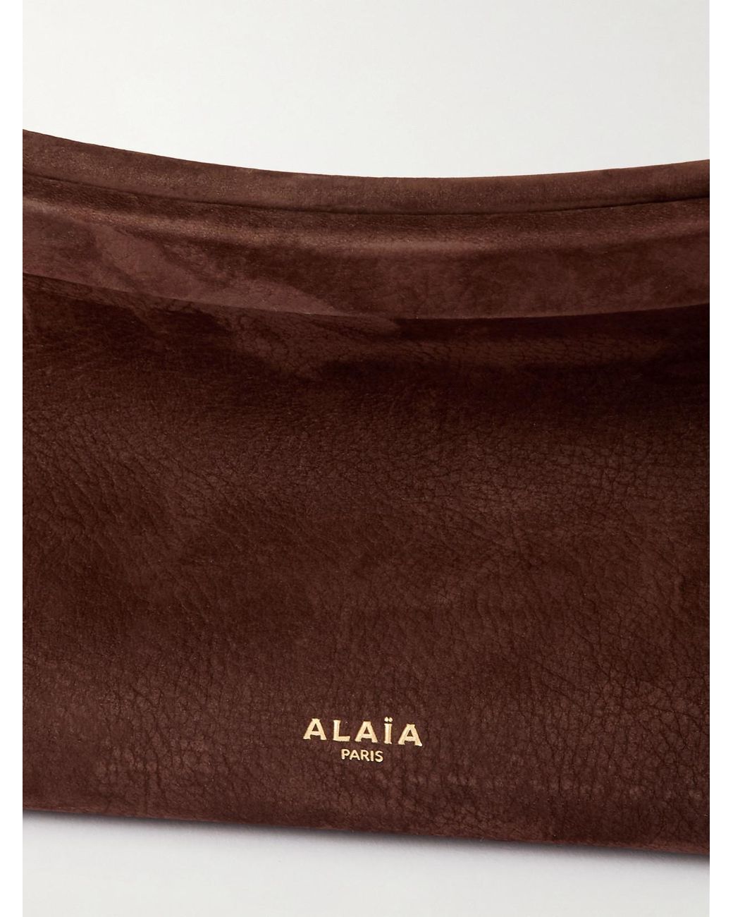 Alaïa Brown Le Click E/W Medium Nubuck Shoulder Bag