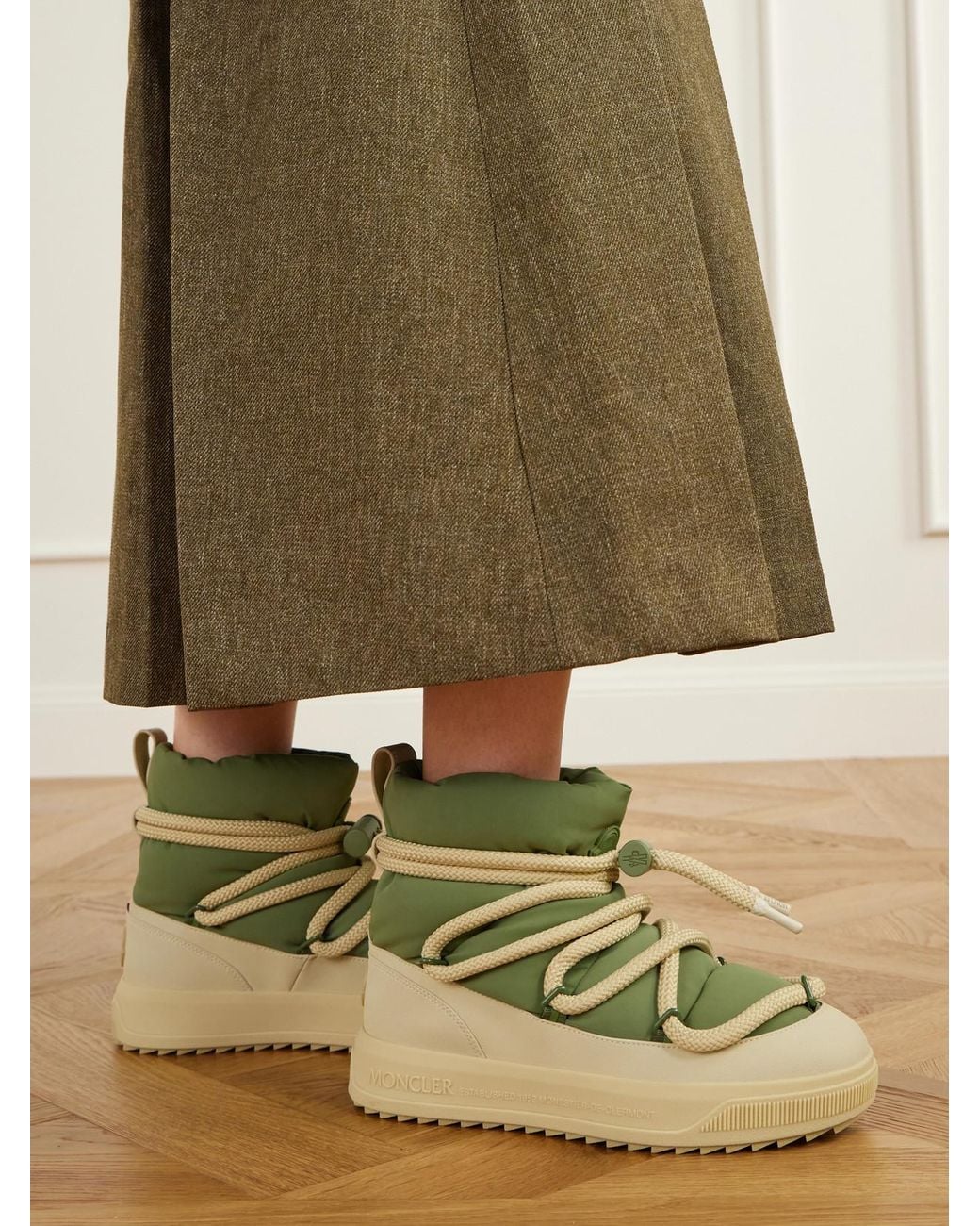 Moncler Natural Altive Quilted Shell Ankle Boots