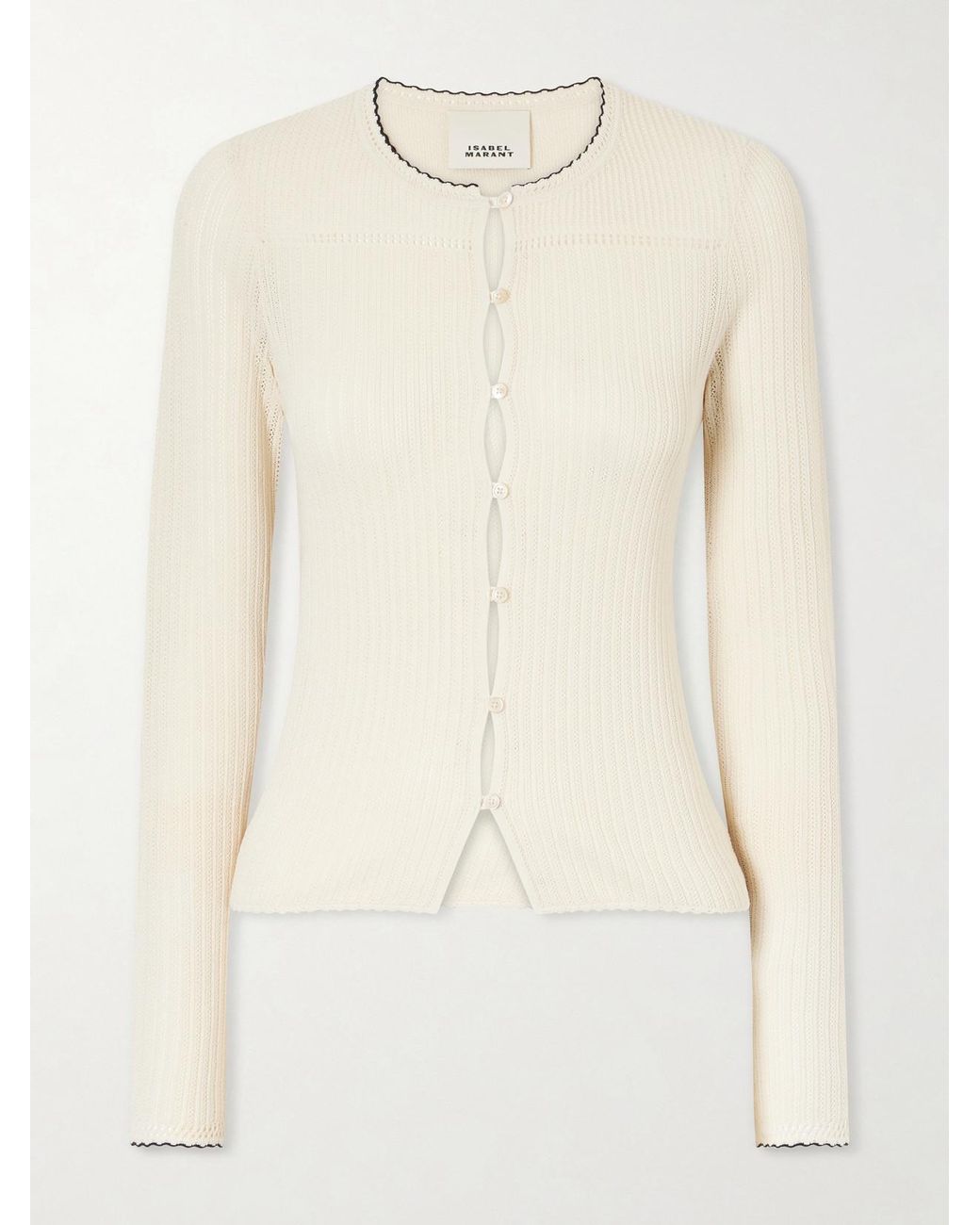 Isabel Marant Natural Siofra Silk And Cotton-Blend Cardigan