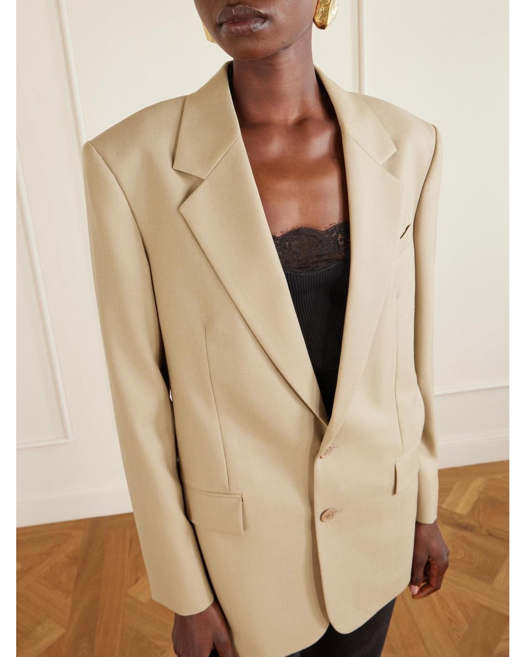 Saint Laurent Natural Wool And Silk-Blend Blazer