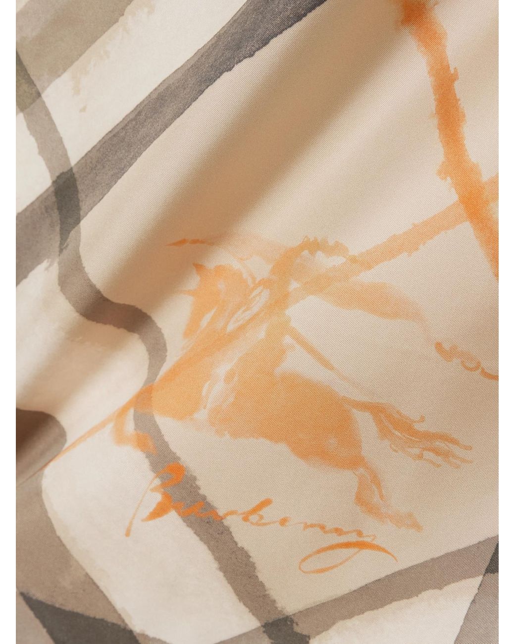 Burberry Natural Printed Silk-Twill Scarf