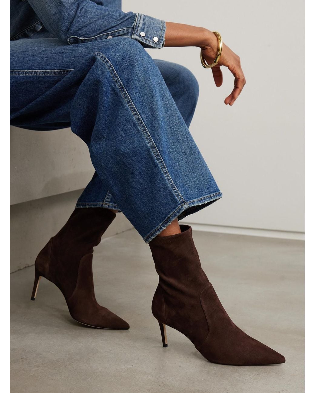 Stuart Suede Ankle Boots Stuart Weitzman en coloris Brown