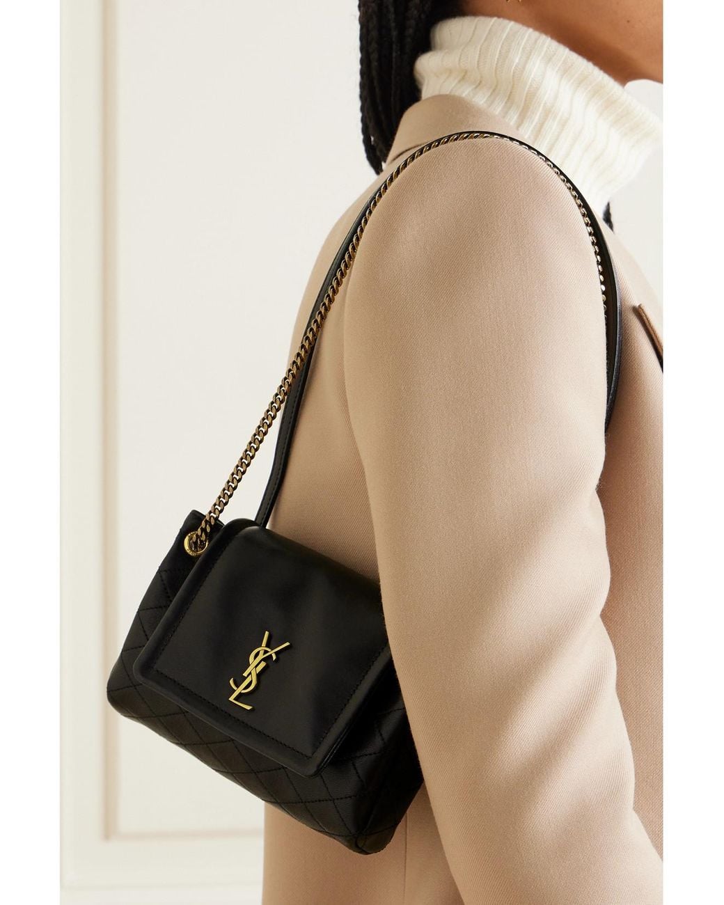 Saint Laurent Black Nolita Mini Quilted Leather Shoulder Bag