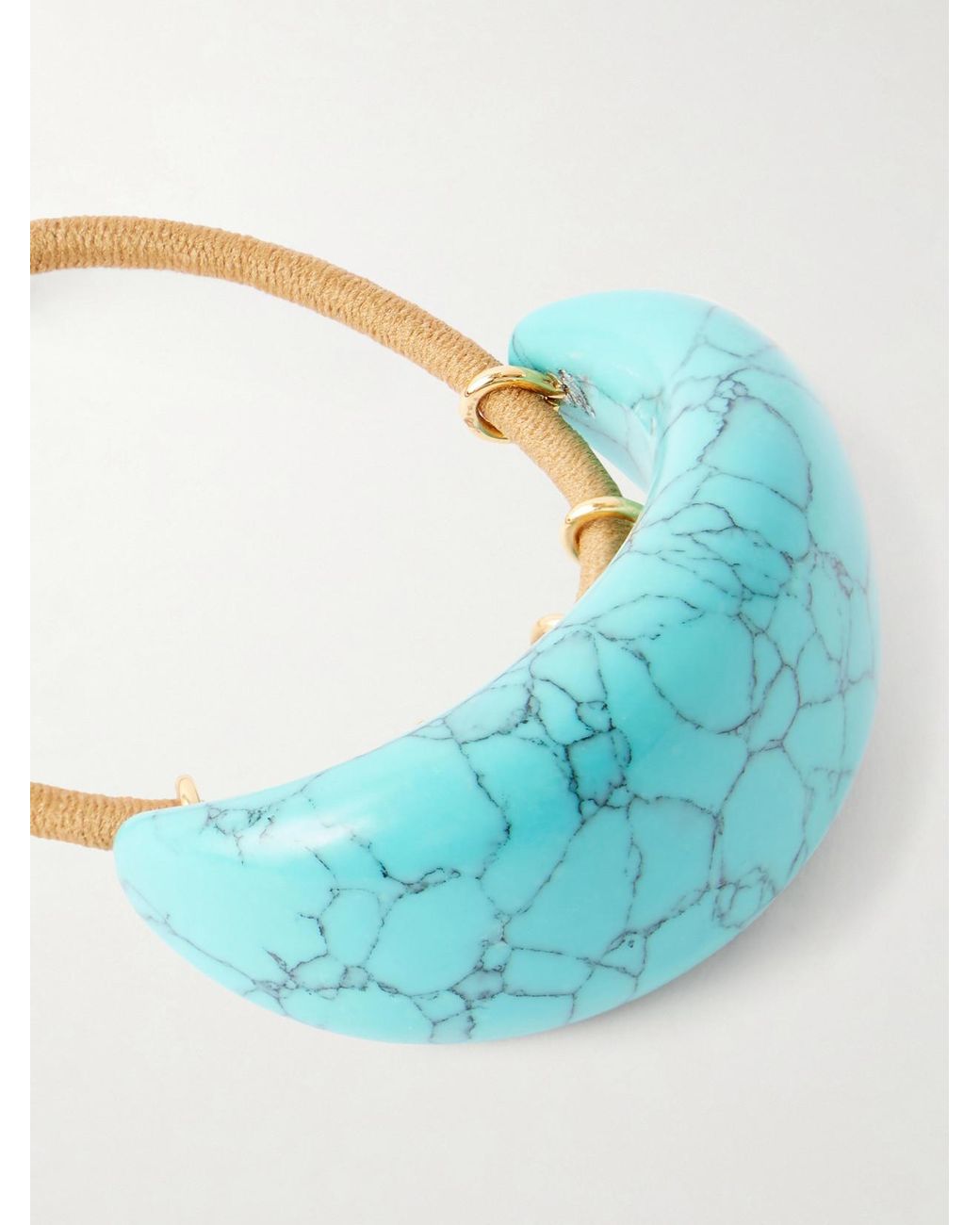 Jennifer Behr Blue Winona Resin-Embellished Hair Tie