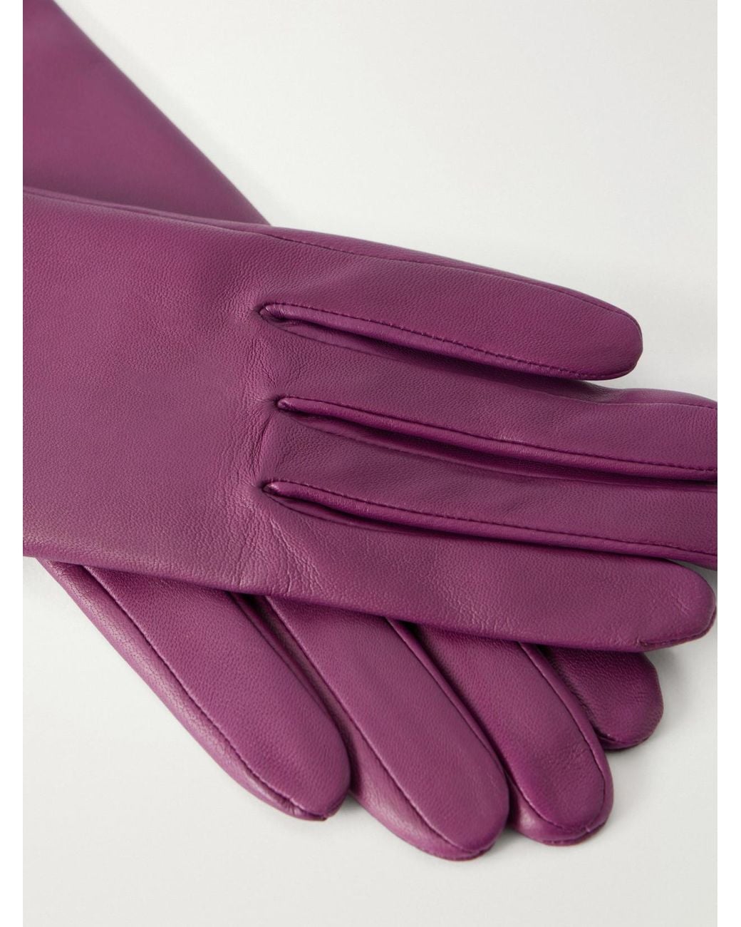 Agnelle Purple Kate Leather Gloves