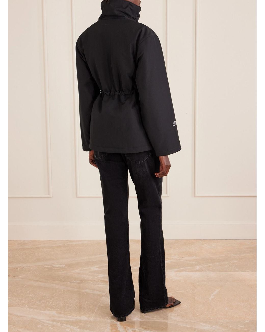 Balenciaga Black Embroidered Padded Ripstop Ski Jacket