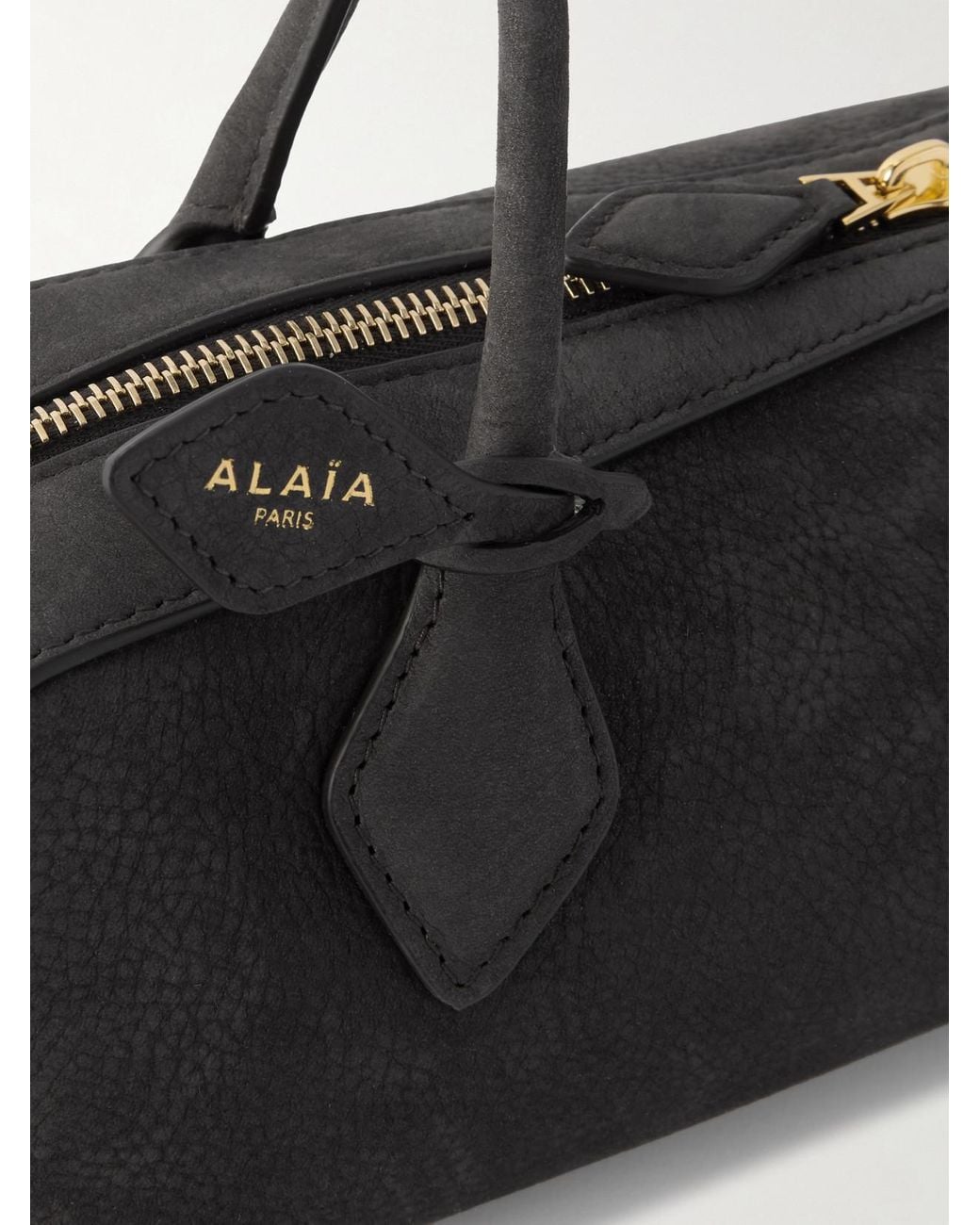 Alaïa White Le Teckel Medium Nubuck Shoulder Bag