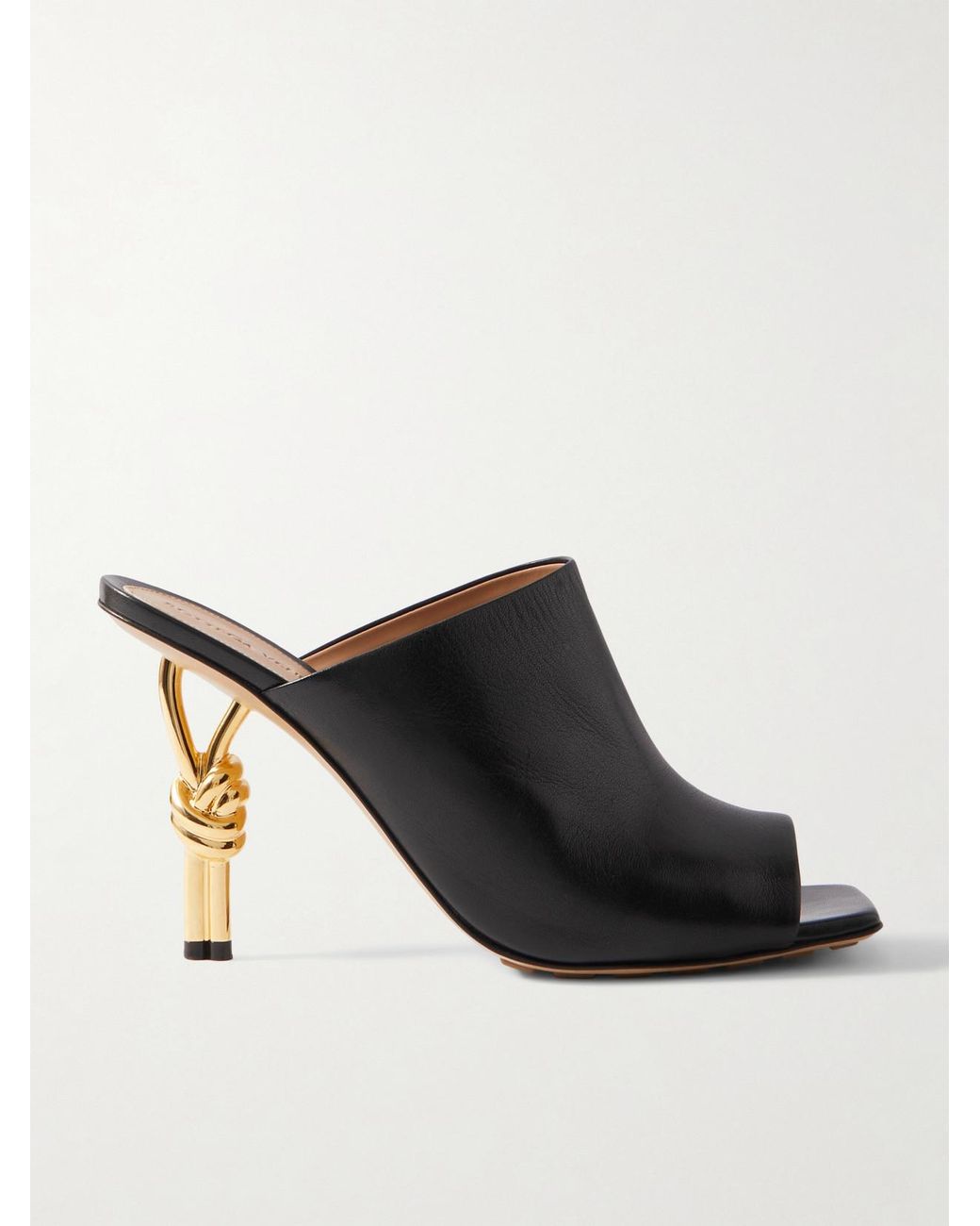 Bottega Veneta Black Leather Mules