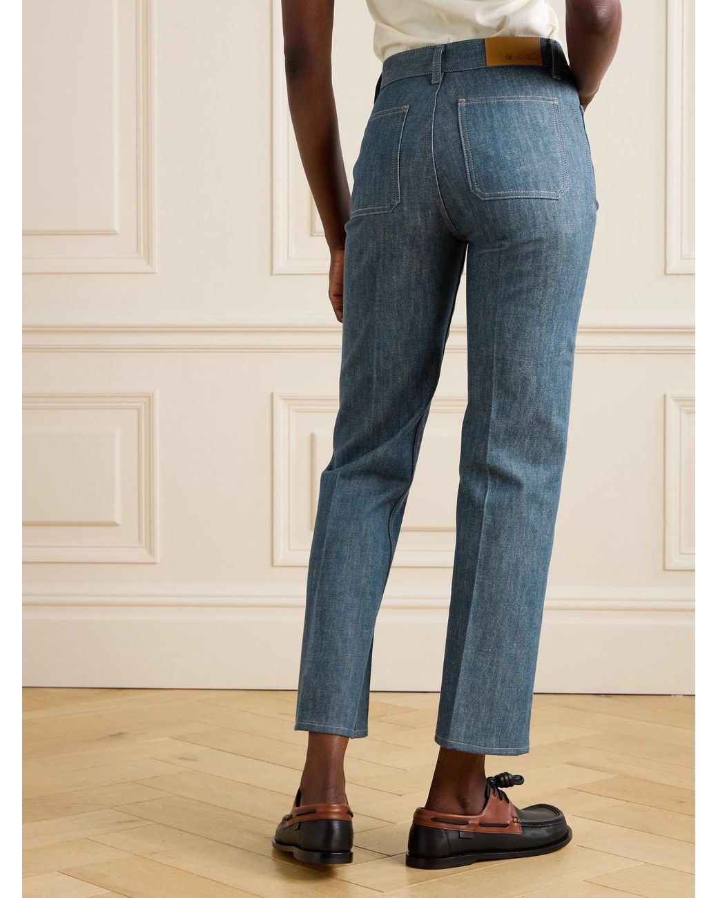 Loro Piana Blue Lamark High-Rise Flared Jeans