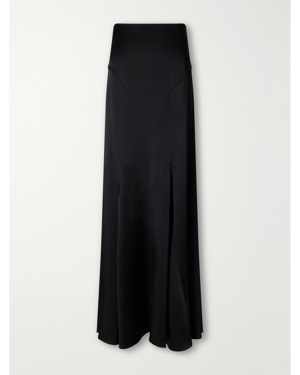 Stella McCartney Black Paneled Satin Maxi Skirt