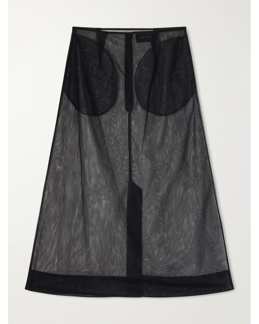 Simone Rocha Black Organza Midi Skirt