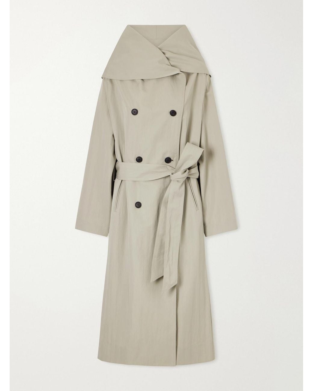 Kallmeyer Natural Dorothy Double-Breasted Belted Cotton-Blend Trench Coat