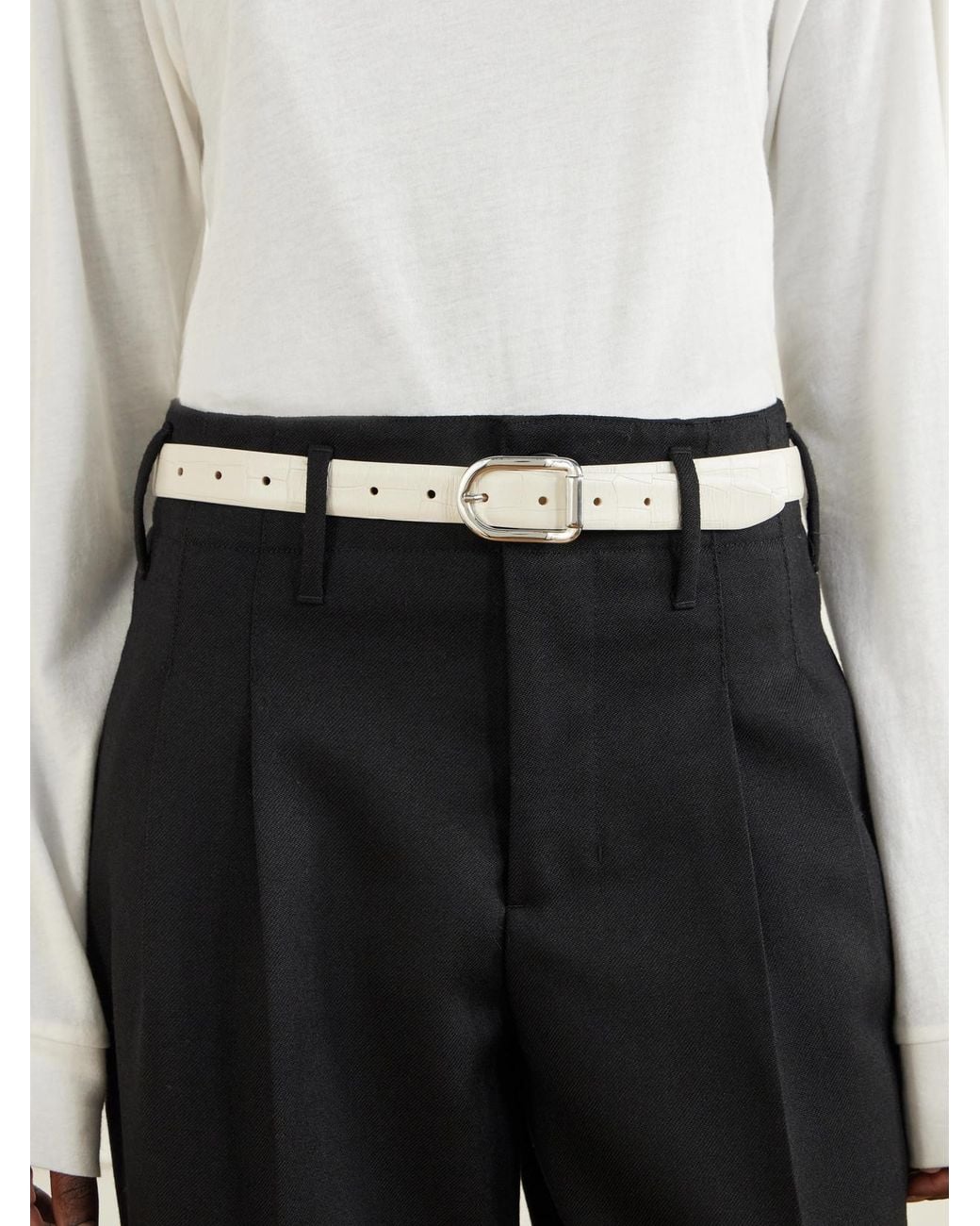 DEHANCHE Natural Mija Embossed Leather Belt