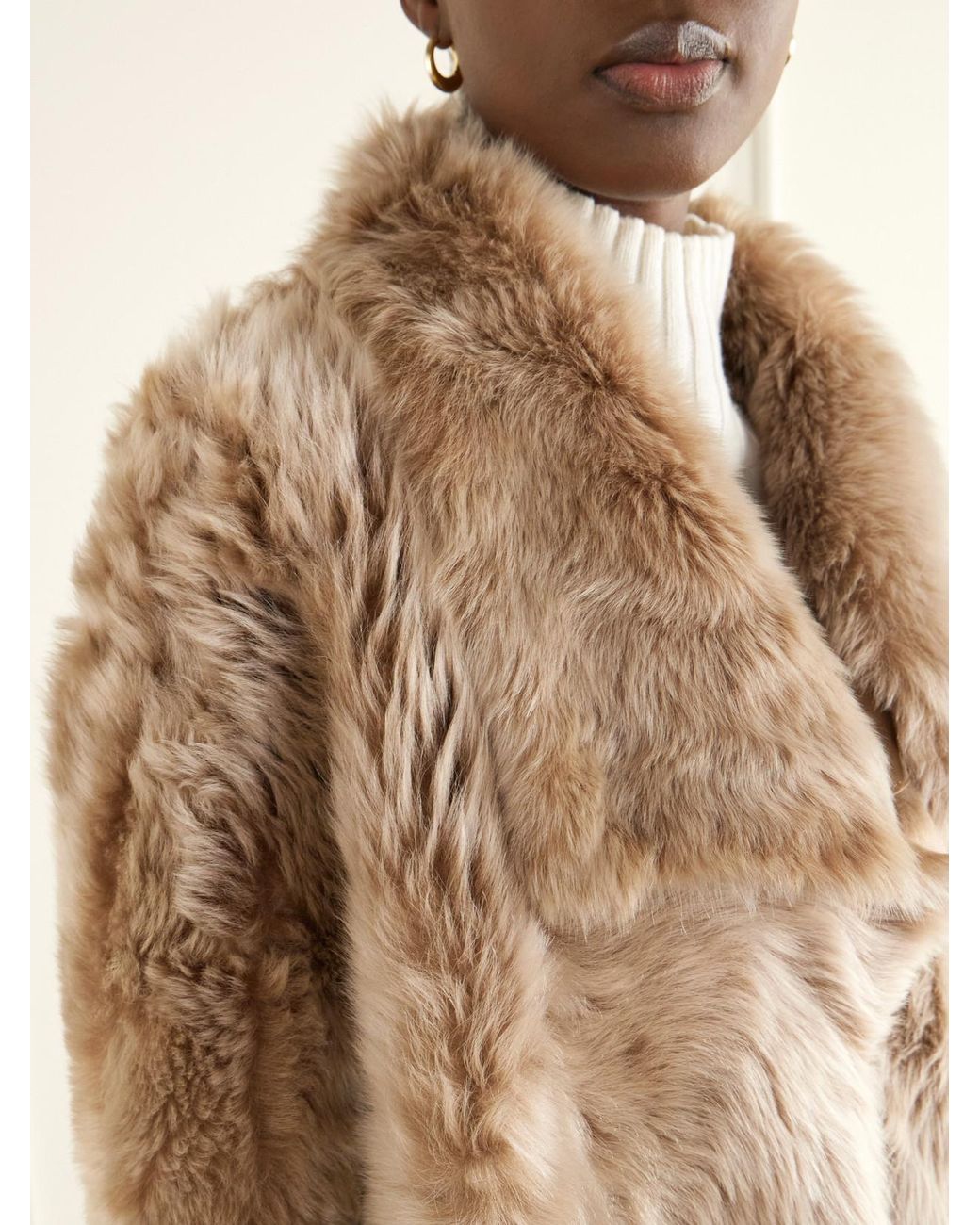 Yves Salomon Natural Reversible Shearling And Leather Jacket