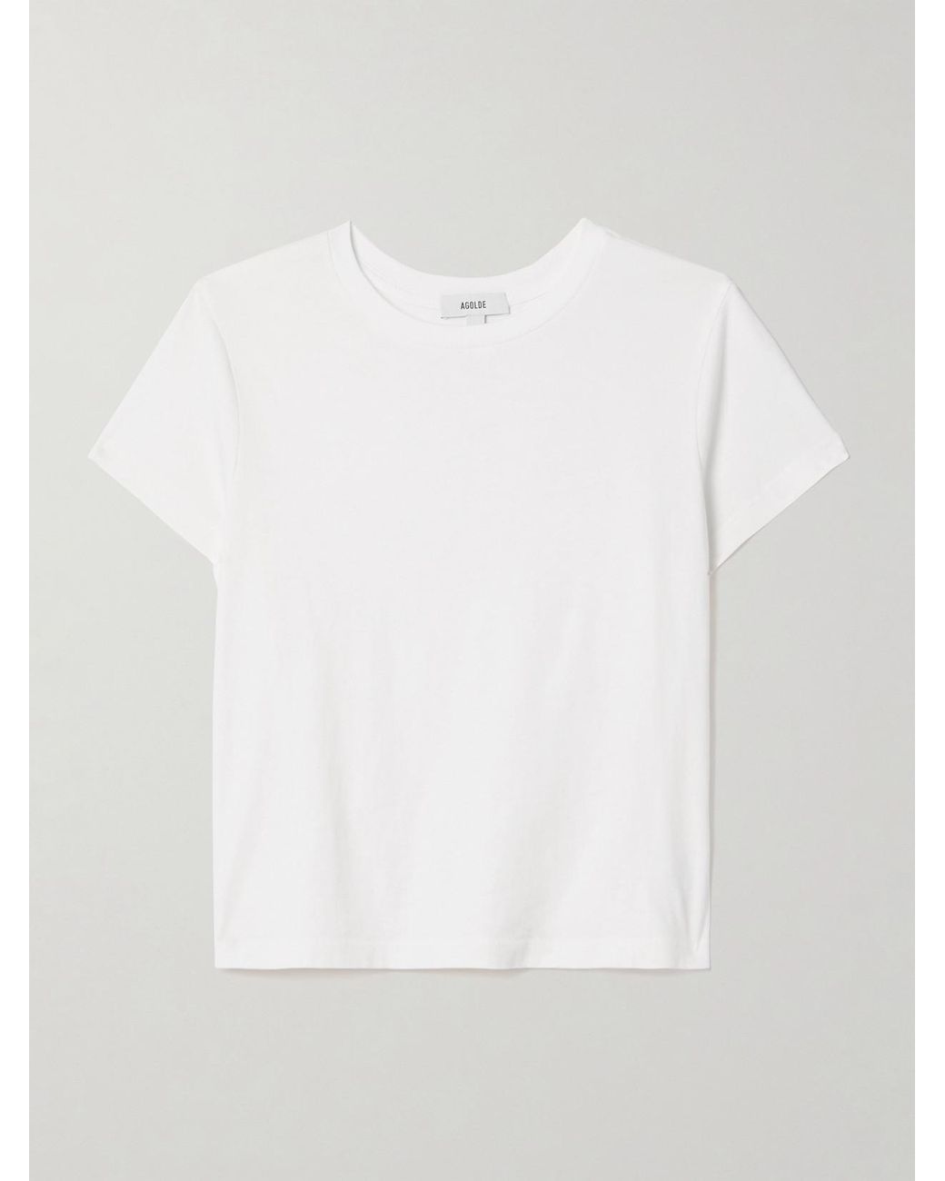 Agolde White Adine Cropped Organic Cotton-Jersey T-Shirt