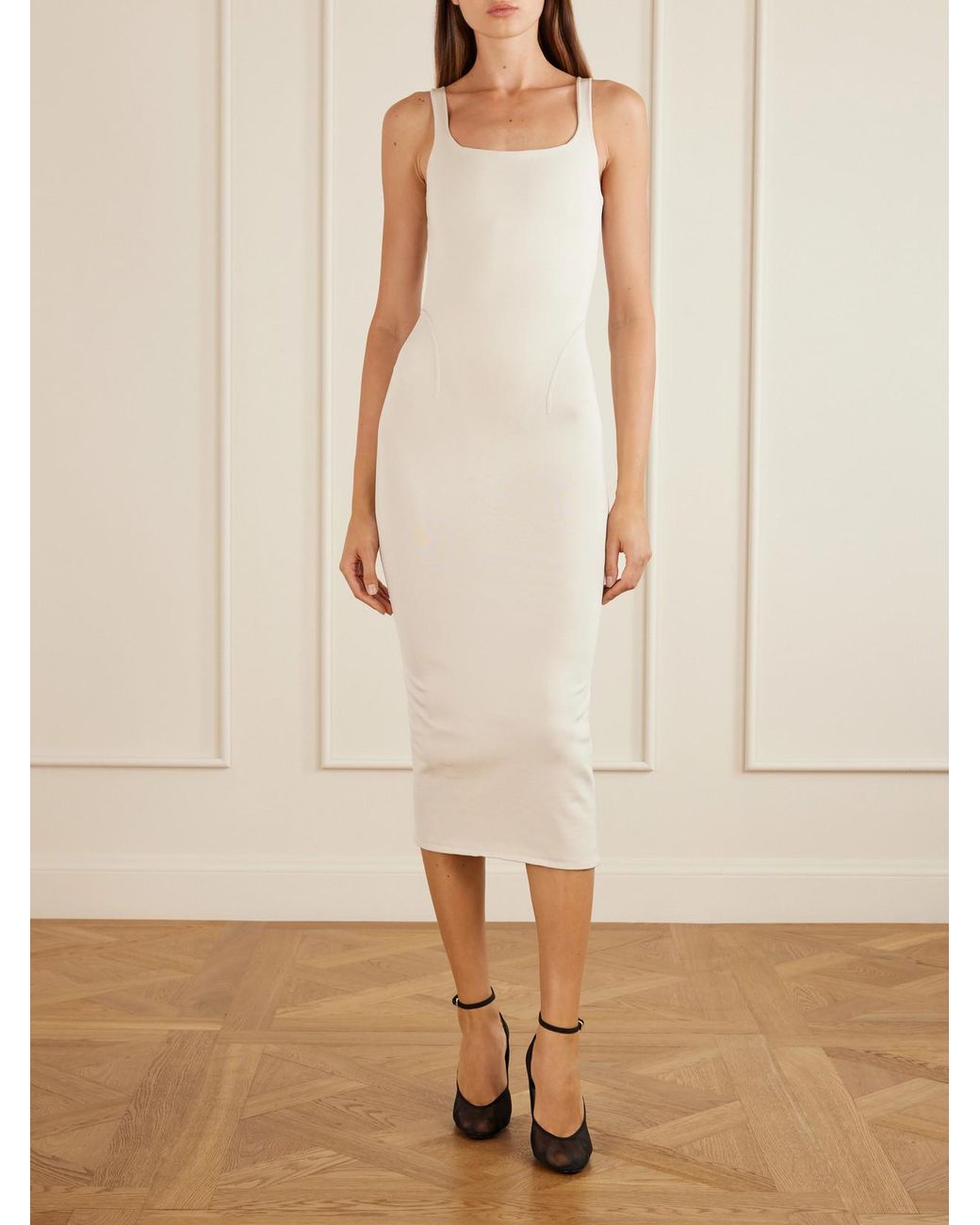 Alaïa White 100 Grosgrain-Trimmed Tulle Pumps