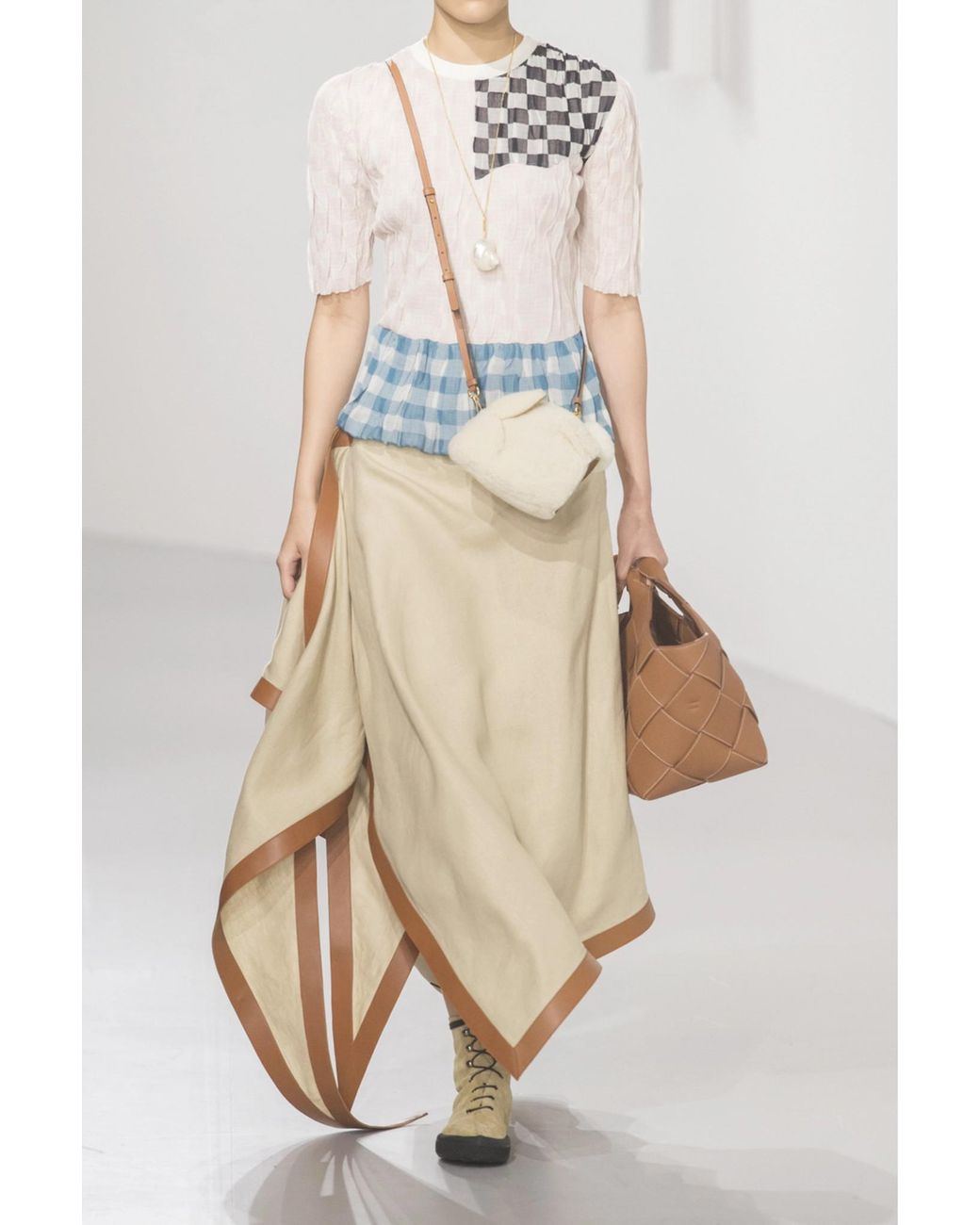 Loewe Bunny Shearling And Leather Shoulder Bag in Natural Lyst
