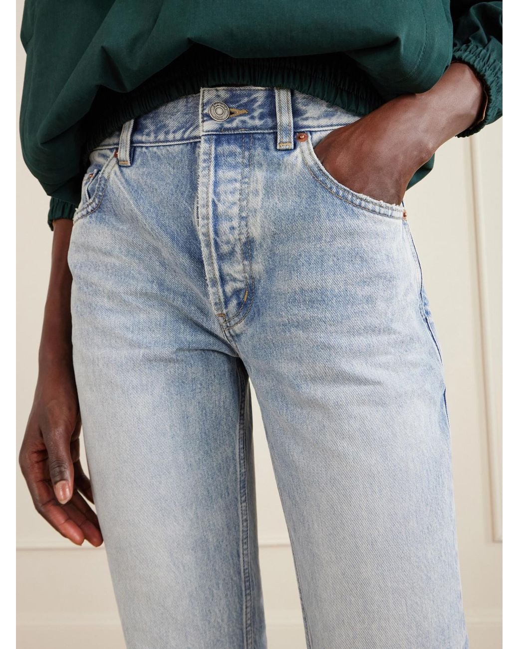Saint Laurent Blue Straight-Leg Jeans