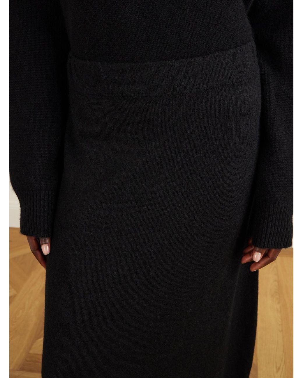 Lauren Manoogian Black Bottle Alpaca-Blend Midi Skirt
